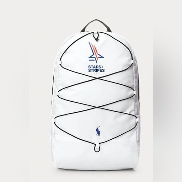 NWT Polo Ralph Lauren Stars + Stripes Backpack White - Picture 1 of 6